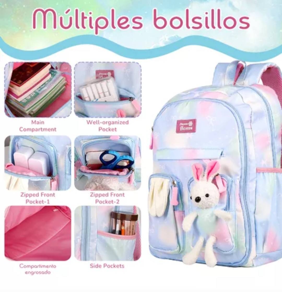 OFERTA MOCHILA CON DIVISIONES CONEJO KAWAI😍